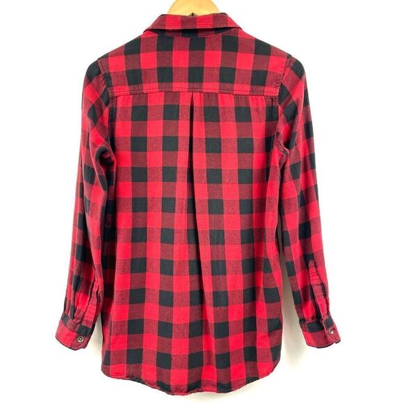 Forever21 plaid Long sleeve Button down S red / black unisex - Picture 2 of 4